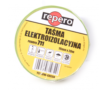 TAŚMA IZOLACYJNA REPERO 711E ŻÓŁTO-ZIELONA 19MMX20M