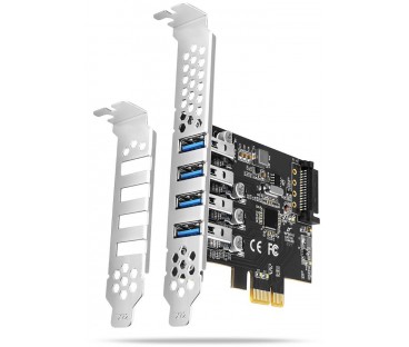 Kontroler Axagon PCEU-43RS PCIe 4x port USB 3.2 GEN 1, UASP, chipset Renesas, 15-pin SATA