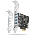 Kontroler Axagon PCEU-43RS PCIe 4x port USB 3.2 GEN 1, UASP, chipset Renesas, 15-pin SATA