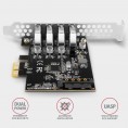 Kontroler Axagon PCEU-43RS PCIe 4x port USB 3.2 GEN 1, UASP, chipset Renesas, 15-pin SATA