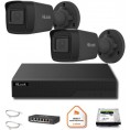 Zestaw monitoringu Hilook 2x IPC-B141H-C black z dyskiem 2TB