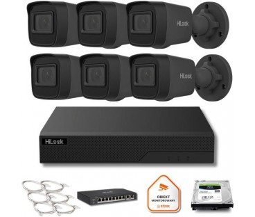 Zestaw monitoringu Hilook 6x IPC-B141H-C black z dyskiem 2TB