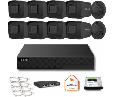 Zestaw monitoringu Hilook 8x IPC-B141H-C black z dyskiem 2TB
