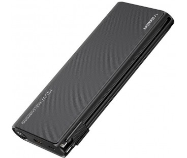 Powerbank Veger 25000 mAh 130 W PD QC 3.0 USB-A USB-C czarny z kablami USB-C i Lightning