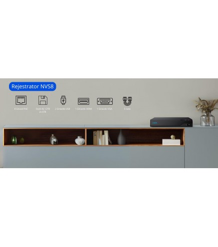 Rejestrator IP Reolink NVS8 8-kanałowy PoE