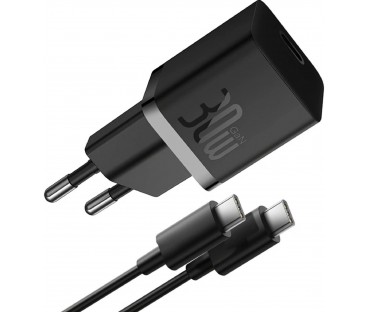 Ładowarka sieciowa Baseus GaN 5 Fast Charger Mini P10110902113-00 30 W USB-C PD 3.0 QC 3.0 + kabel