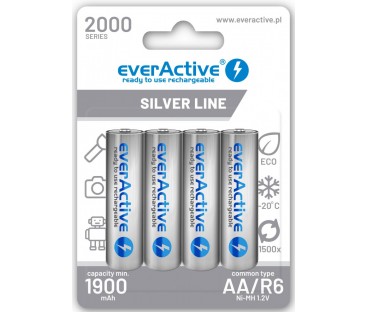 Akumulatorki AA / R6 Ni-MH everActive 2000mAh Silver Line (box 4 szt.)