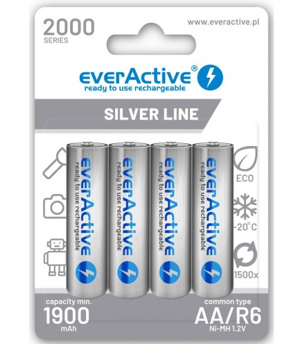 Akumulatorki AA / R6 Ni-MH everActive 2000mAh Silver Line (box 4 szt.)