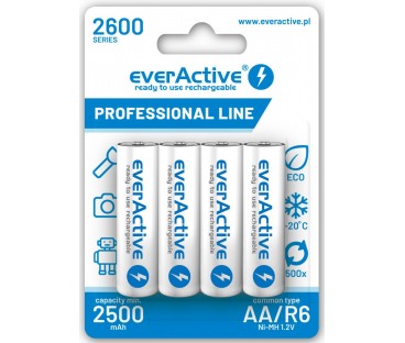 Akumulatorki AA / R6 Ni-MH everActive 2600mAh Professional Line (box 4 szt.)