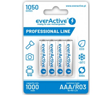 Akumulatorki AAA / R03 Ni-MH everActive 1050mAh Proffesional Line (box 4 szt.)