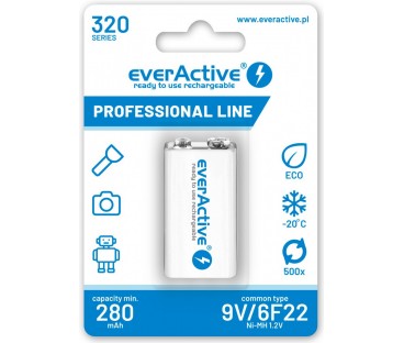 Akumulatorek 6F22 Ni-MH everActive 9V 320mAh Professional Line (1 szt.)