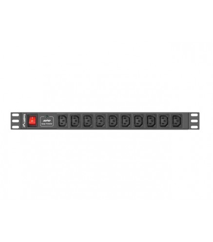 LISTWA ZASILAJĄCA RACK PDU 1U 10A 10X IEC C13 2M CZARNA C14 Lanberg