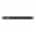 LISTWA ZASILAJĄCA RACK PDU 1U 10A 10X IEC C13 2M CZARNA C14 Lanberg