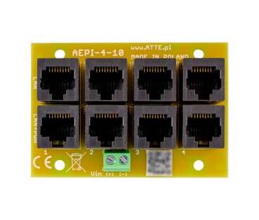 Adapter PoE PASSIVE 4 kanałowy 10/100 ATTE AEPI-4-10-OF