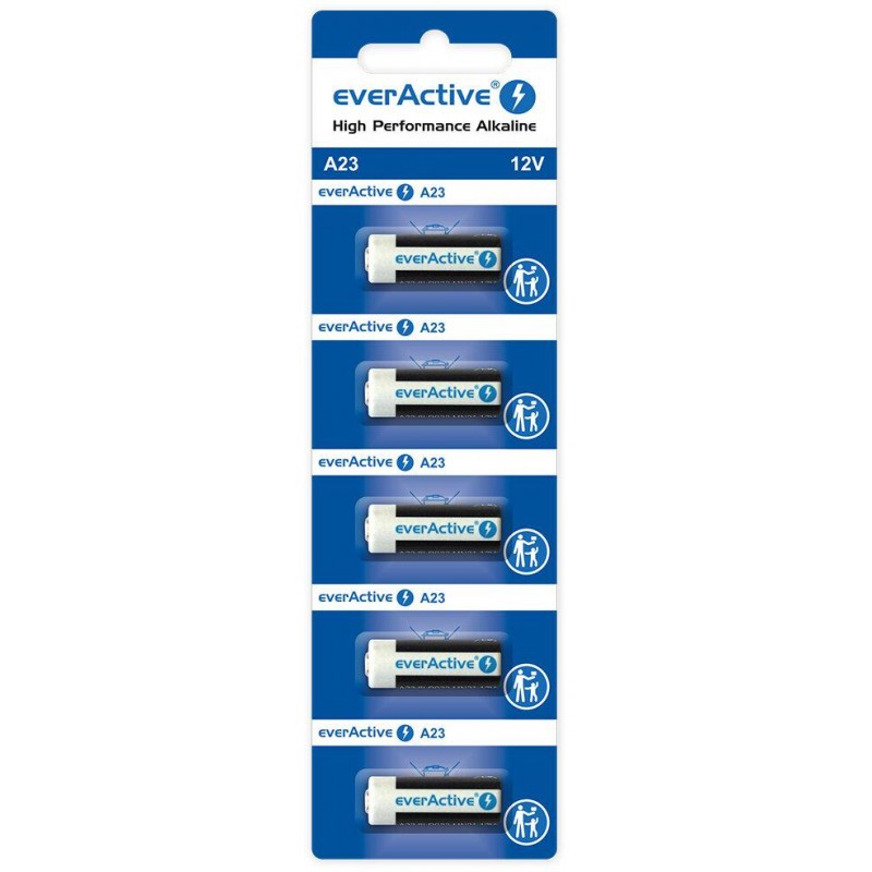 Bateria 23A / A23 / LRV08 everActive 12V (blister 5 szt.)