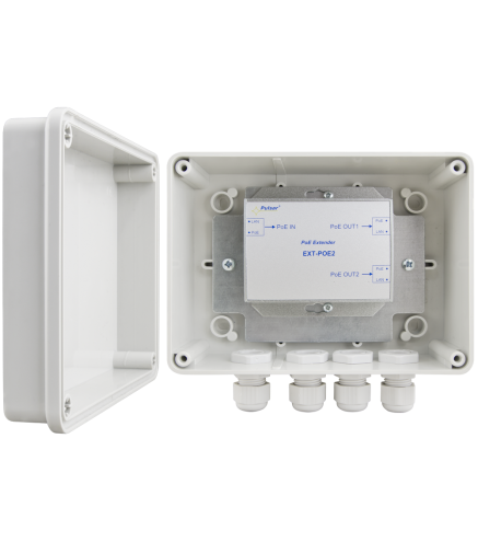 EXTENDER POE W OBUDOWIE HERMETYCZNEJ DO 2 KAMER IP Pulsar EXT-POE2H