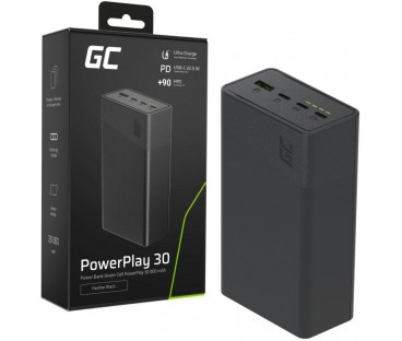 POWERBANK Greencell PowerPlay 30 30000mAh SZYBKIE ŁADOWANIE 22,5W 3x USB-C PD 1x USB-A