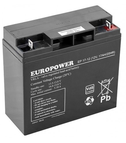 Akumulator AGM EUROPOWER serii EP 12V 17Ah (Żywotność 6-9 lat)