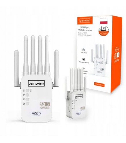 Wzmacniacz Sygnału Repeater WiFi 5 Zewnętrzny Repeater Access Point Zenwire WD-R1201U 1200 Mb/s