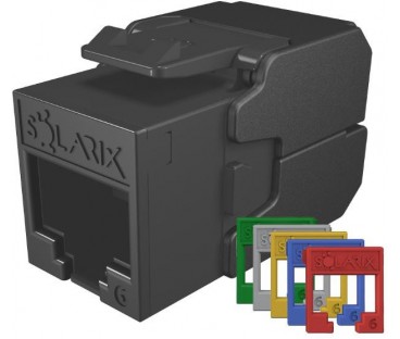 Moduł Keystone beznarzędziowy samozaciskowy SOLARIX Cat.6 UTP RJ45 RAL czarny