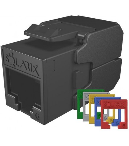 Moduł Keystone beznarzędziowy samozaciskowy SOLARIX Cat.6 UTP RJ45 RAL czarny