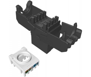 Moduł Keystone beznarzędziowy samozaciskowy SOLARIX Cat.6 UTP RJ45 RAL czarny