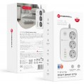 Listwa sieciowa Forcell F-Energy 3x schuko, USB-C 30W, 3x USB-A QC3.0 PD WiFi Tuya 2500W 10A