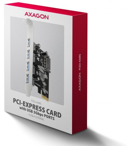 Kontroler Axagon PCEU-430RS PCIe 4x port USB 3.2 GEN 1 15-pin SATA