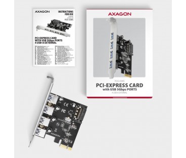 Kontroler Axagon PCEU-430RS PCIe 4x port USB 3.2 GEN 1 15-pin SATA