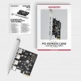 Kontroler Axagon PCEU-430RS PCIe 4x port USB 3.2 GEN 1 15-pin SATA