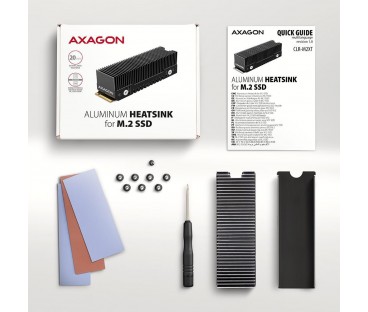 Radiator do dysków Axagon CLR-M2XT aluminiowy pasywny M.2 SSD