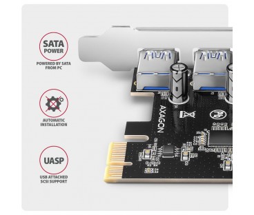 Kontroler Axagon PCEU-430RS PCIe 4x port USB 3.2 GEN 1 15-pin SATA