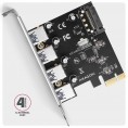 Kontroler Axagon PCEU-430RS PCIe 4x port USB 3.2 GEN 1 15-pin SATA