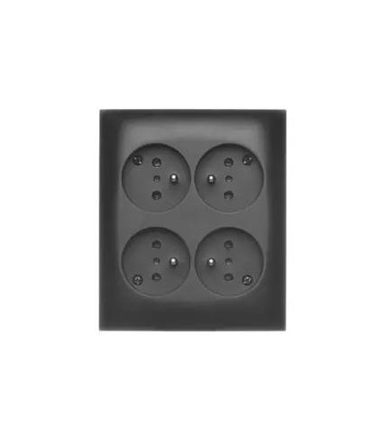 Kontakt Simon Aquaclick Czarny Gniazdo Natynkowe 4XZ/U IP20 ACGZN4/49