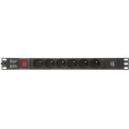 Listwa zasilająca 6 gniazd Schuko PD-6/R-USB