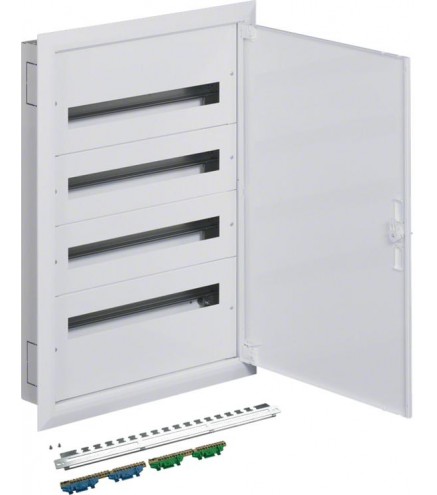 Rozdzielnica podtynkowa z zaciskami PE/N 4R/96M (4x24) I kl. IP40 Hager FW424FT
