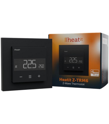 Termostat Heatit Z-TRM6 Black Matt Z-Wave Thermostat 3600W 16A 868,4 Mhz