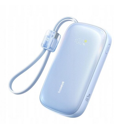 Powerbank Baseus EnerFill FC21 20000 mAh 22,5 W USB-A USB-C niebieski z odłączanym kablem Lightning