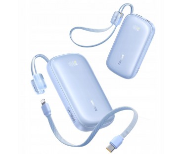 Powerbank Baseus EnerFill FC21 20000 mAh 22,5 W USB-A USB-C niebieski z odłączanym kablem Lightning