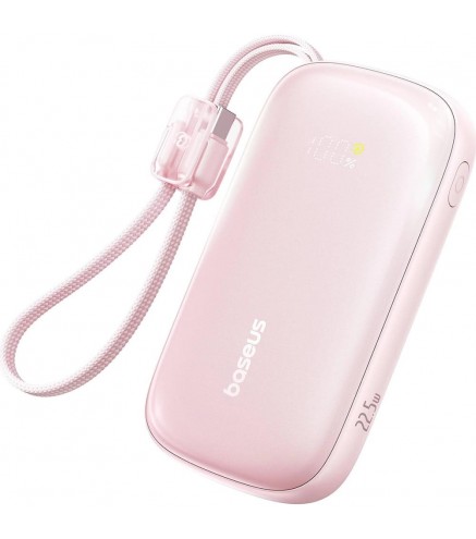 Powerbank Baseus EnerFill FC21 20000 mAh 22,5 W USB-A USB-C różowy z odłączanym kablem Lightning