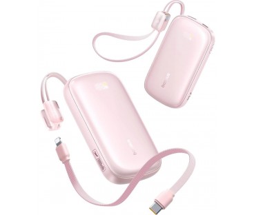 Powerbank Baseus EnerFill FC21 20000 mAh 22,5 W USB-A USB-C różowy z odłączanym kablem Lightning