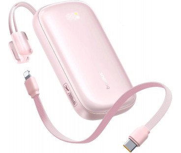 Powerbank Baseus EnerFill FC21 20000 mAh 22,5 W USB-A USB-C różowy z odłączanym kablem Lightning