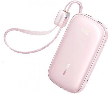Powerbank Baseus EnerFill FC21 20000 mAh 22,5 W USB-A USB-C różowy z odłączanym kablem Lightning