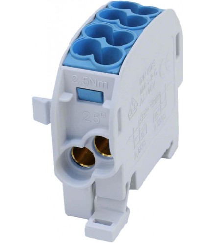 Blok rozdzielczy odgałęźny SCB 25 Al/Cu 80110 SIMBLOCK, niebieski 81501003