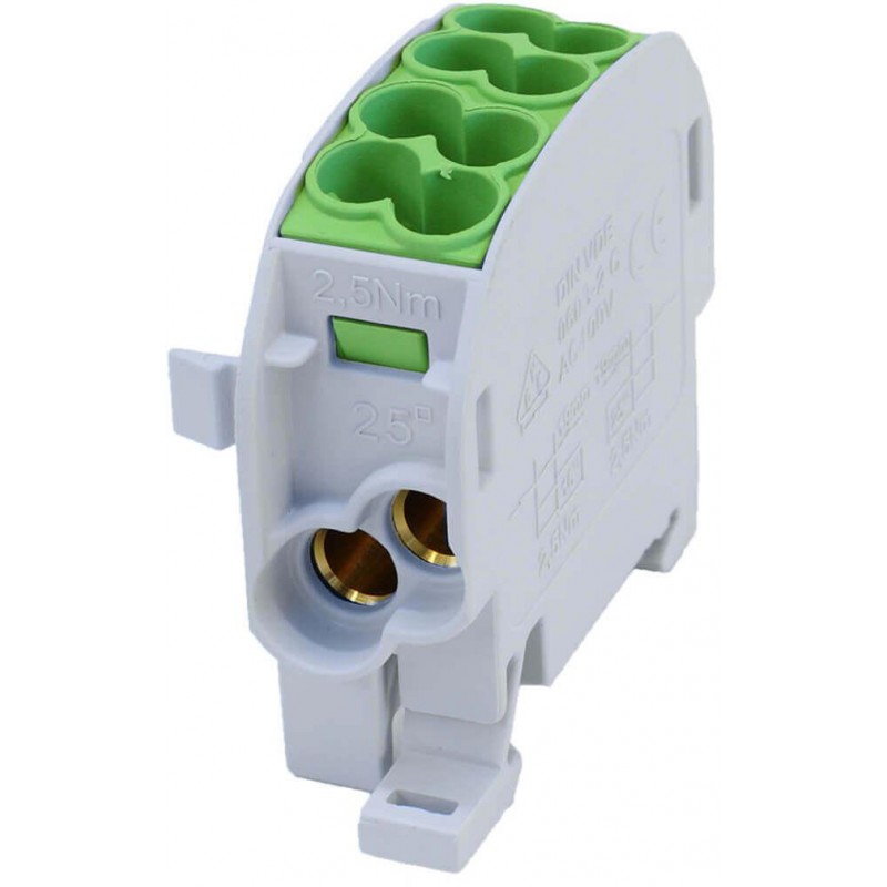 Blok rozdzielczy odgałęźny SCB 25 Al/Cu 80110 SIMBLOCK, zielony 81501005