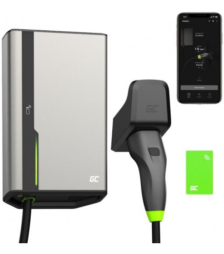 ŁADOWARKA EV Wallbox Green Cell HabuDen EVGC021B2275 22kW TYPE 2 7,5M GC App NFC BT Wi-Fi