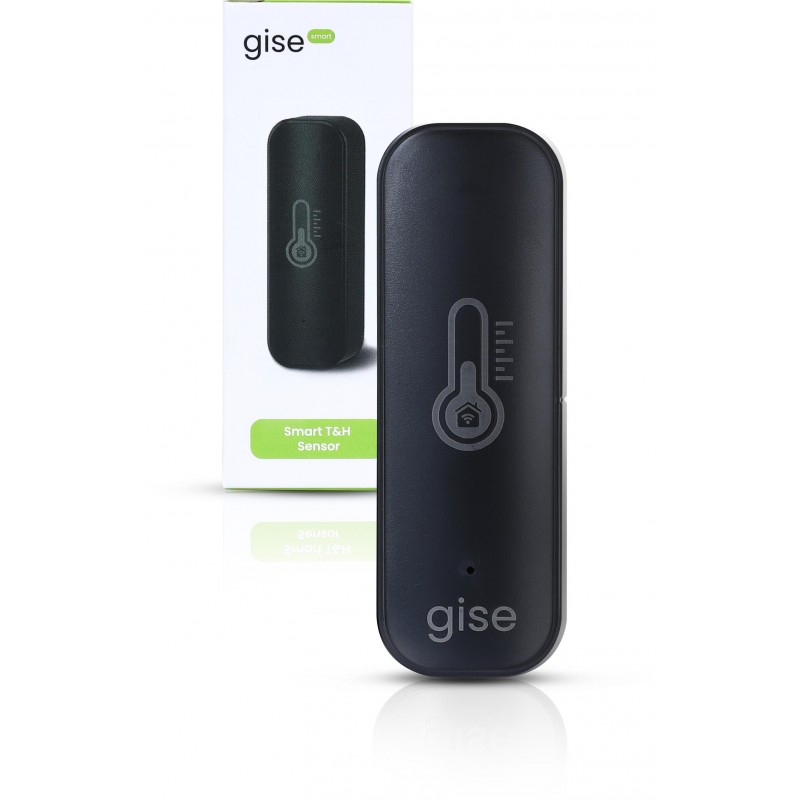 GISE Smart Czujnik temperatury i wilgotności Wi-Fi Czarny | Tuya | GTHS-WF-01-B