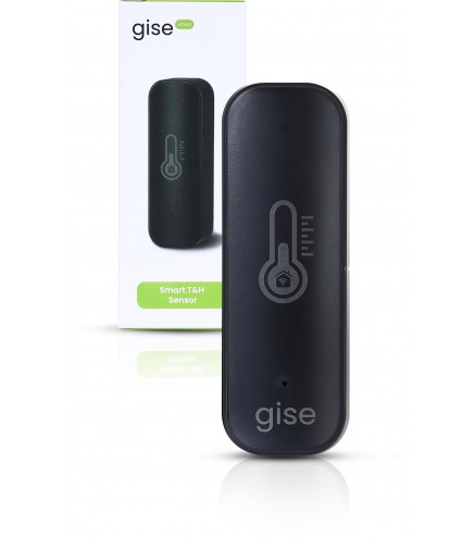 GISE Smart Czujnik temperatury i wilgotności Wi-Fi Czarny | Tuya | GTHS-WF-01-B