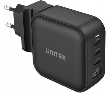 Ładowarka sieciowa Unitek GaN 4 porty, PD 100W QC3.0 czarna