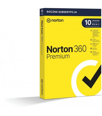 Norton 360 Premium BOX PL 10-urządzeń, 12-miesięcy